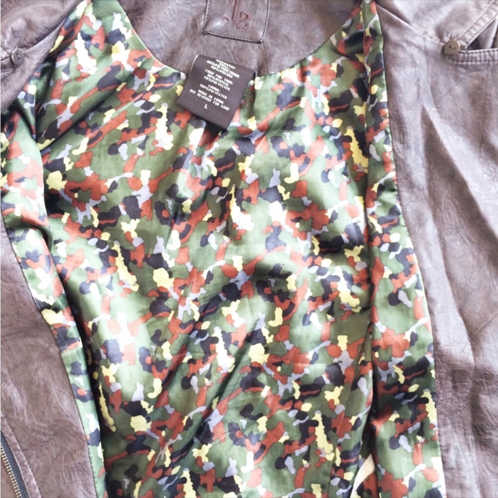 J2 Brown Faux Leather Cropped Moto Lined Jacket - Picture 13 of 16